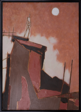 The crossing 2021 | Nathan Richardson | Öl auf Leinwand 70x50 mit schwarzem Schattenfugenrahmen aus Holz